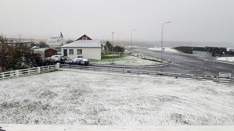 Á Hofsósi klukkan sex í morgun. Mynd: Ingvar Daði Jóhannsson