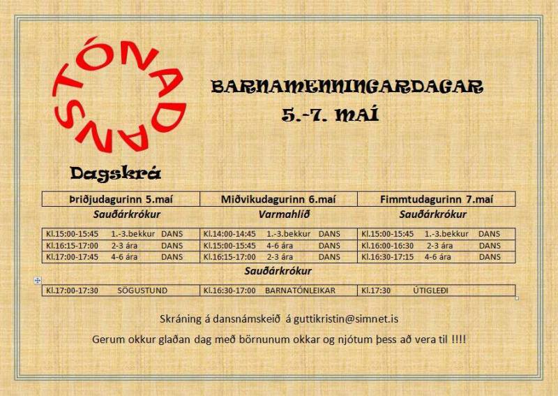 Barnamenningardagar i Skagafirdi