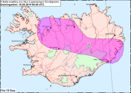 Spákort gasdreifingar fyrir morgundaginn, föstudag. Kort/Veðurstofa Íslands