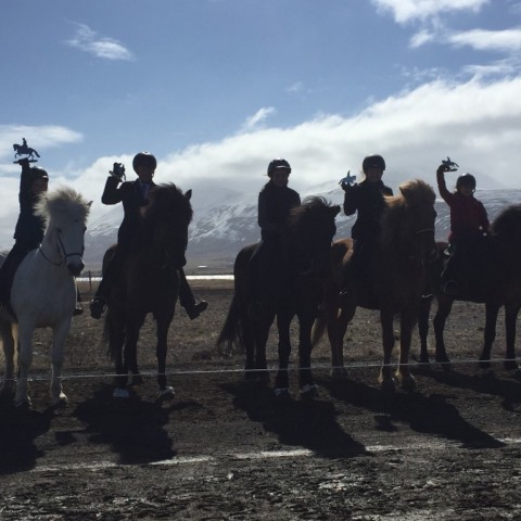 Fjórgangur barnaflokkur: Þórgunnur Þórarinsdóttir, Kristján Árni Birgisson, Rakel Gígja Ragnarsdóttir, Björg Ingólfsdóttir og Trausti Ingólfsson.