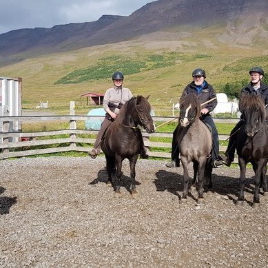 Leiðangursmenn í upphafi ferðar, Sigurður Hansen, Guðný Axelsdóttir, Þórólfur Pétursson og Ingimar Ingimarsson.