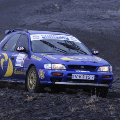 Guðni Freyr og Pálmi Jón keppa á Subaru. Ljósm./GG