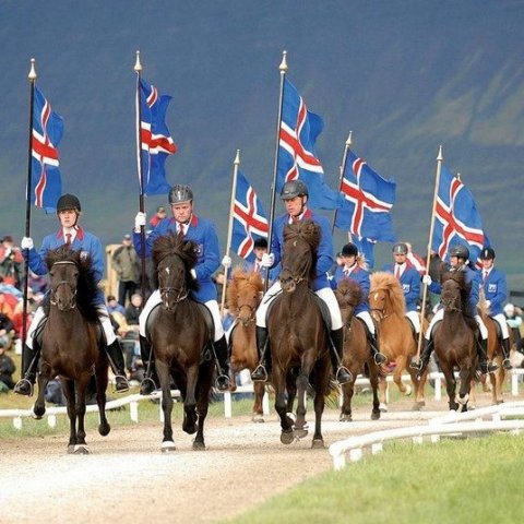 Fánareið á landsmótinu á Vindheimamelum 2006.