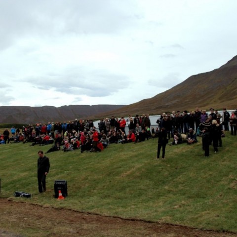 Frá kynningu landsmótssvæðis á Hólum í Hjaltadal. Ljósm./BÞ