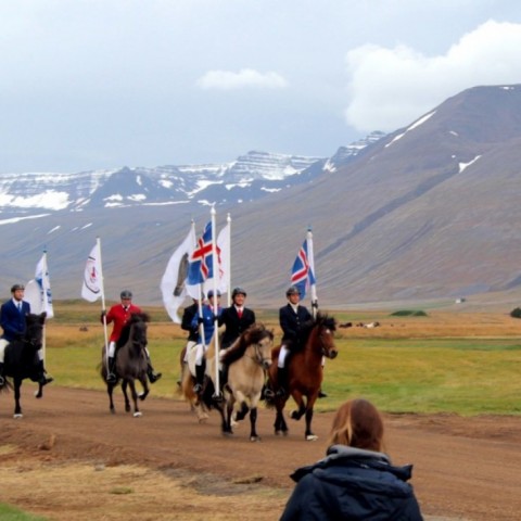 Frá kynningu landsmótssvæðis á Hólum í Hjaltadal. Ljósm./BÞ
