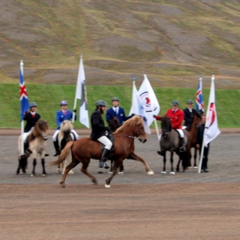 Magnús Bragi Magnússon frá Íbishóli tók fyrsta sprettinn á vellinum á Birtu frá Laugardal en hún er hæst dæmda hrossið í Skagafirði þetta árið, með einkunnina 8,82 í hæfileika.  