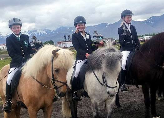 Þórgunnur Þórarinsdóttir og Grettir frá Saurbæ urðu í öðru sætií barnaflokki með einkunnina 8.56. Mynd: ÞE.