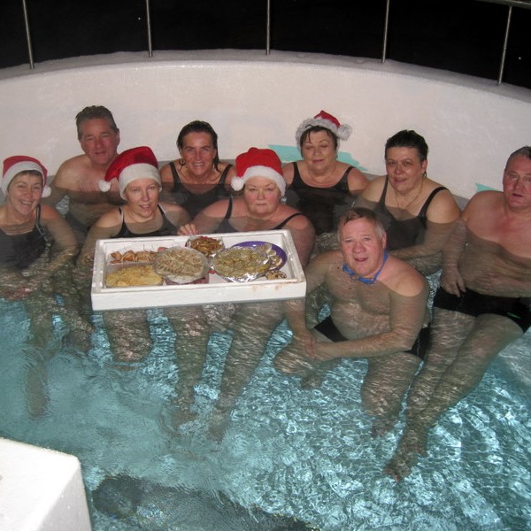 Litlujól í heitapottinum