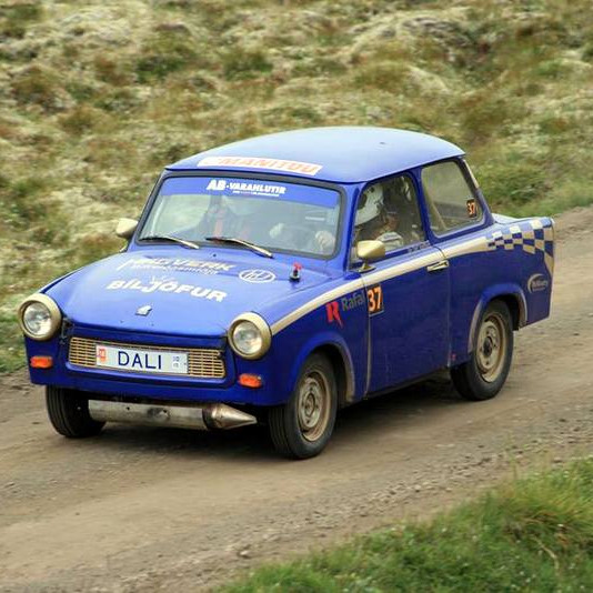 Dalafeðgarnir, Ingólfur og Halldór á Trapant í ralli helgarinnar. Mynd: Hrólfur Árnason.