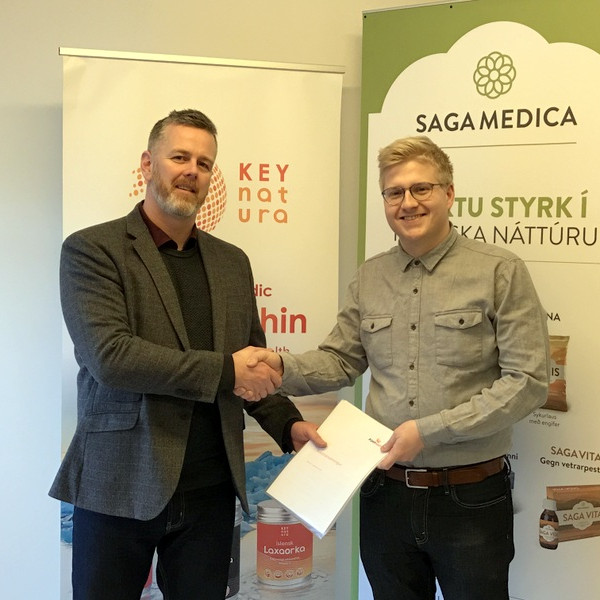 Sigurður Pálsson framkvæmdarstjóri Fjölnets, Páll Arnar Hauksson verkefnastjóri Keynatura og SagaMedica.