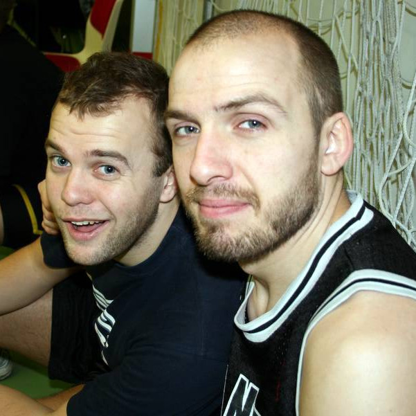 Tveir góðir á Jólamóti Molduxa fyrir fáum árum, Hugi Halldórsson og Sverrir Bergmann. Mynd: PF.