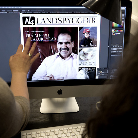 Frá vinnslu nýja blaðsins. Mynd: N4