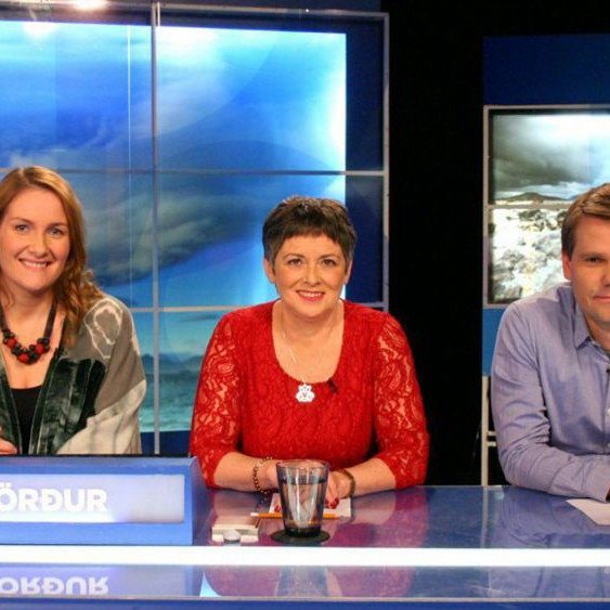 Útsvarslið Skagfirðinga. Fv.: Berglind, Guðrún og Indriði. Mynd: ruv.is.