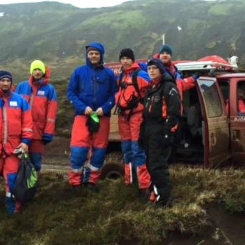 Fjölmennur hópur frá Björgunarsveitinni Strönd á Skagaströnd tók þátt í leitinni að Birnu um helgina. Mynd: Bjsv. Strönd.