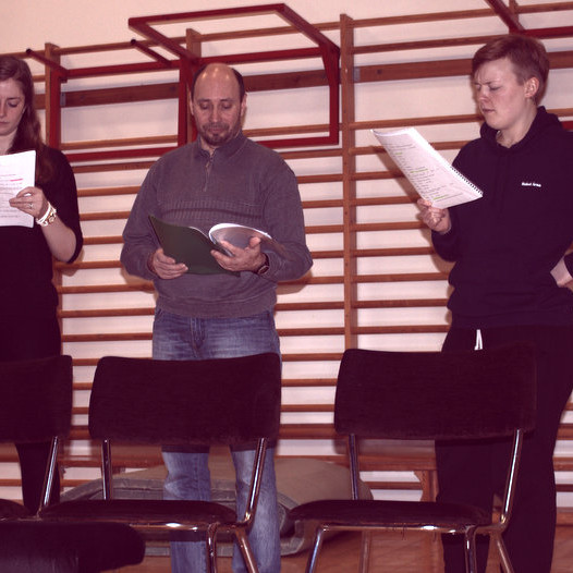 Leikarar á æfingu. Mynd:FE