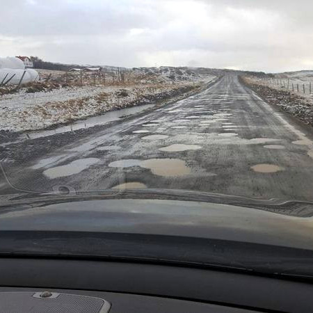 Vegurinn í Hegranesinu er ekki árennilegur á að líta. Mynd: Guðrún Lárusdóttir