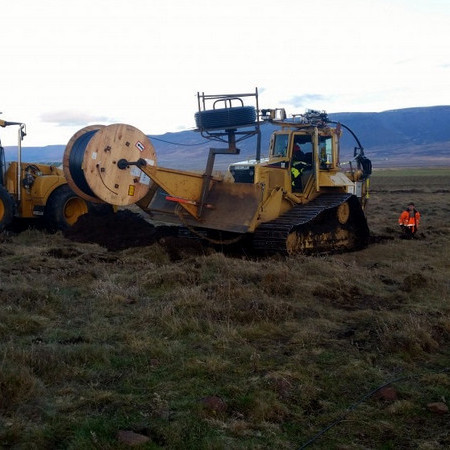 Frá lagningu ljósleiðara í Skagafirði. Mynd: Skagafjörður.is