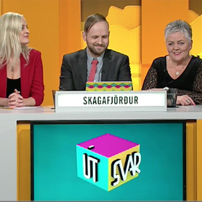 Heiðdís Lilja, Ingólfur og Björg skipuðu Útsvarslið Skagafjarðar. SKJÁSKOT AF RÚV.IS