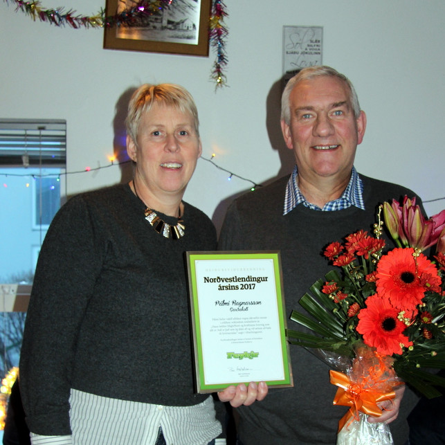 Pálmi ásamt konu sinni, Ásu Sigurrós Jakobsdóttur. Mynd:FE