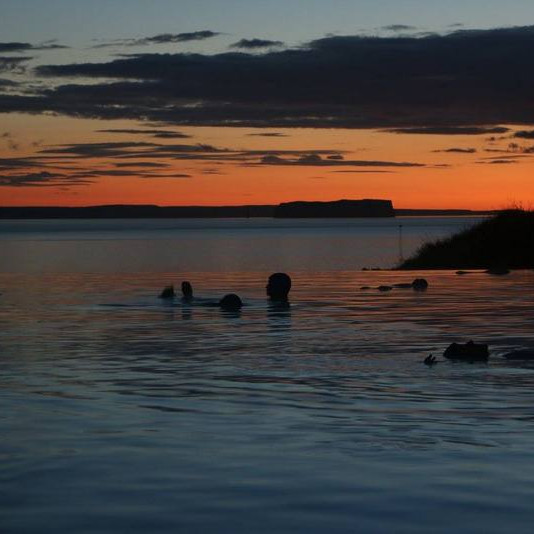 Flotið í sundlauginni á Hofsósi. Mynd: Rakel Árnadóttir