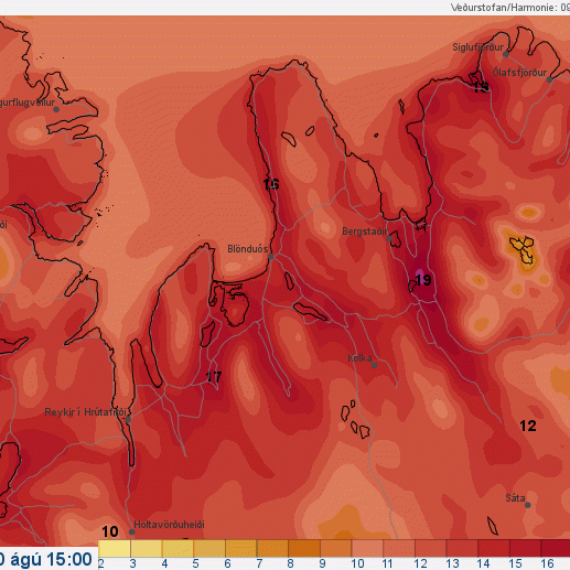 Á morgun klukkan 15:00/Mynd: Veðurstofa Íslands