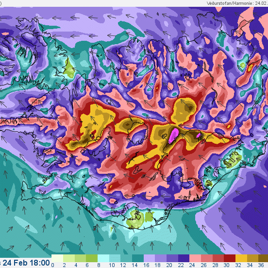 Vindaspá kl. 18:00 í dag.