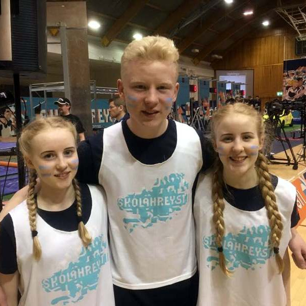 Systkinin hraustu, Inga Sara, Jón Örn og Ester María. Mynd: Bjarki Már Árnason.