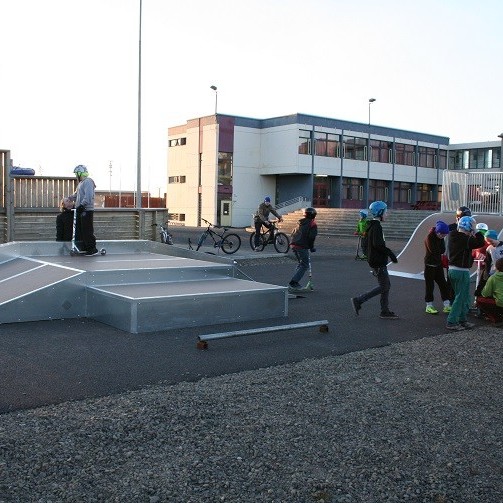 Nýr brettagarður á skólalóð Blönduskóla