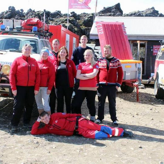 Hópurinn frá Skagfirðingasveit að vaktinni lokinni. Mynd:Facebooksíða Skagfirðingasveitar.