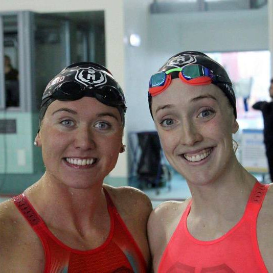 Ingibjörg t.v. ásamt Hrafnhildi Lúthersdóttur sem einnig keppir á mótinu. Mynd: Þórunn Snorradóttir.