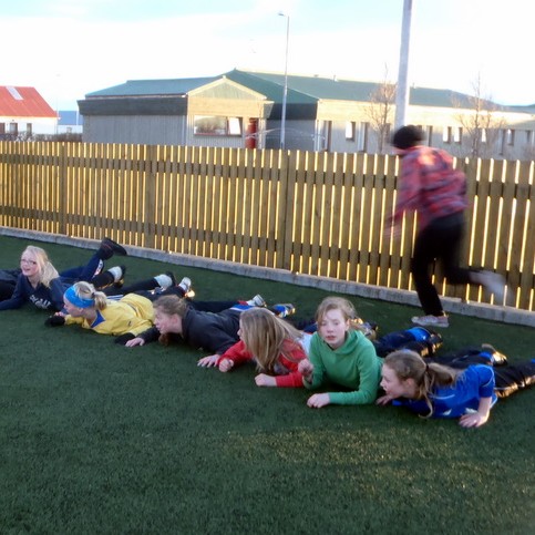 Grettir og Glaumur tókust á