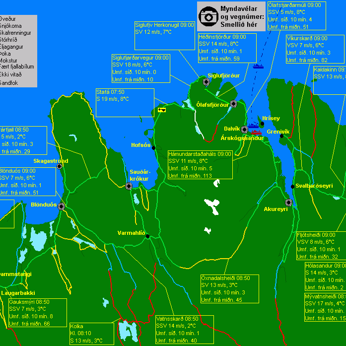 Varað við stormi í dag