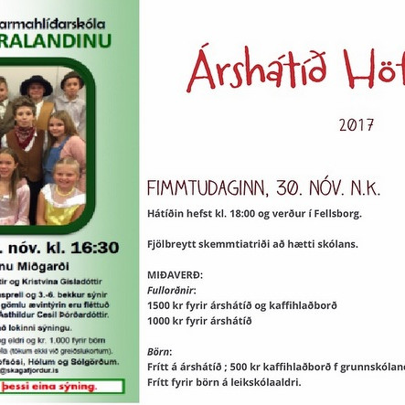 Árshátíðir tveggja skóla í dag