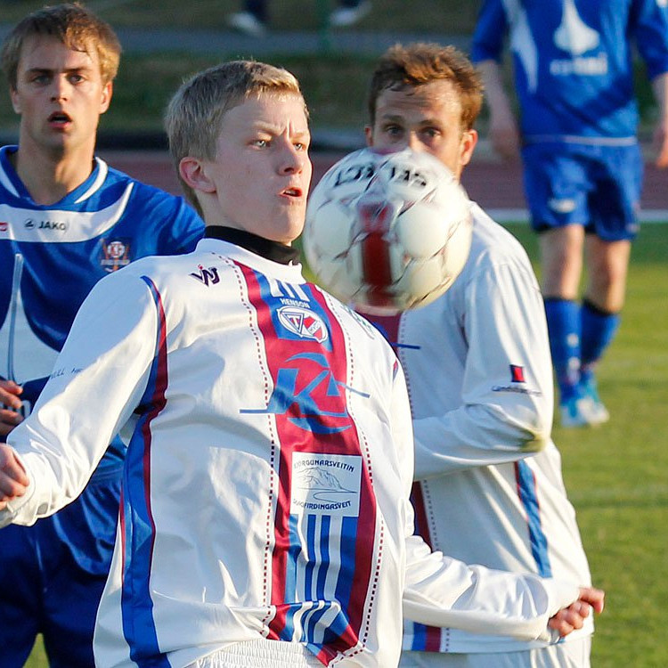 Atli Arnarson á fullu með sameinuðu liði Tindastóls og Hvatar.  MYND: ÓAB