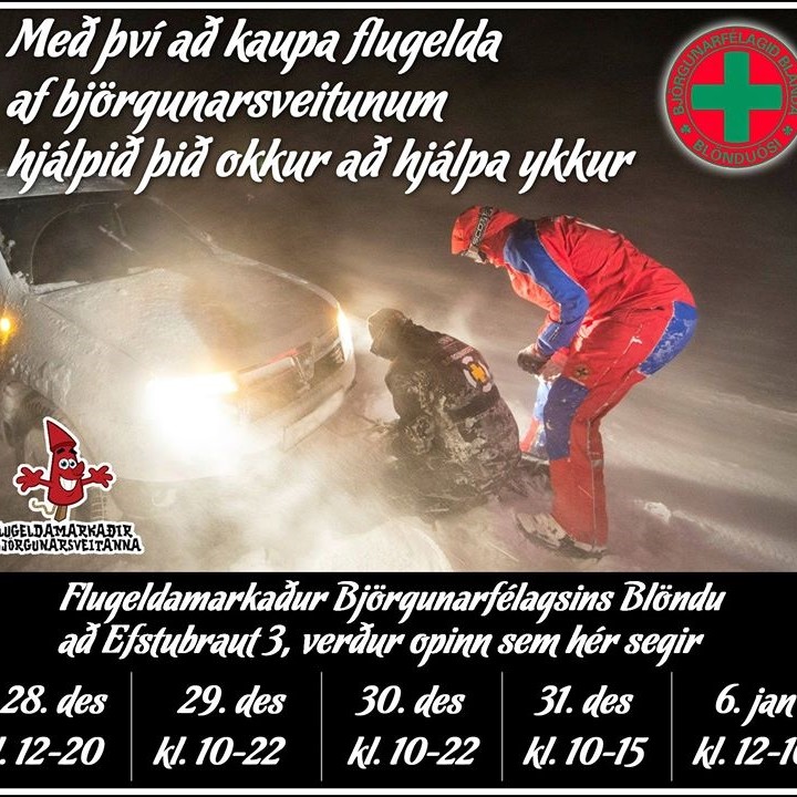 Brenna og flugeldasýning Björgunarfélagsins Blöndu