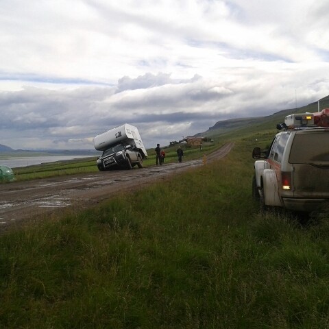 Húnar aðstoða ferðafólk á Vatnsnesinu