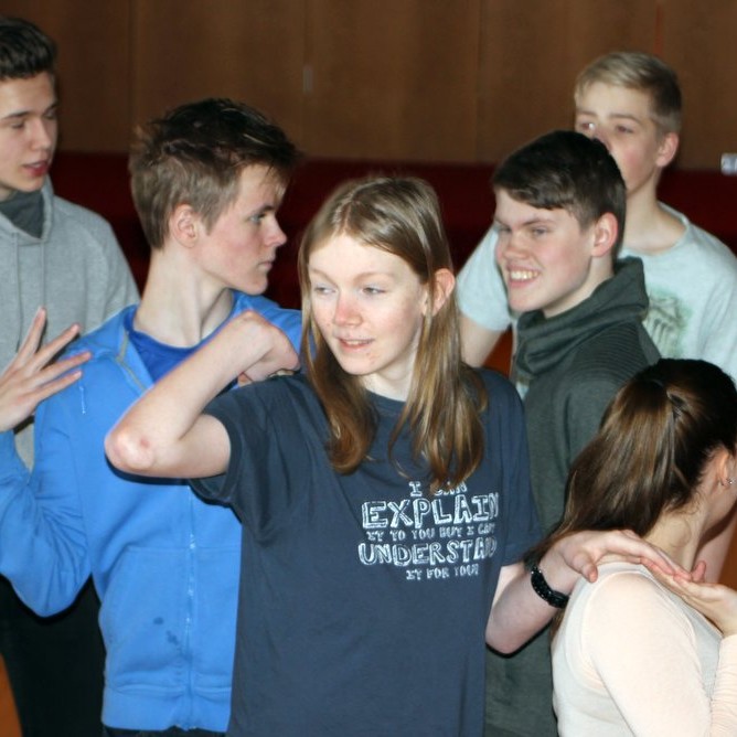 Danskennsla á Hofsósi í nýsköpunar- og þemaviku í fyrra. Mynd: KSE