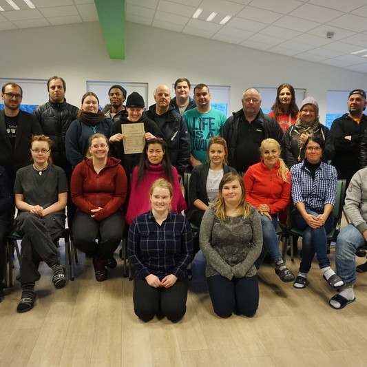 Útskrift á fiskvinnslunámskeiði í Farskólanum nú í febrúar. Mynd: Farskólinn