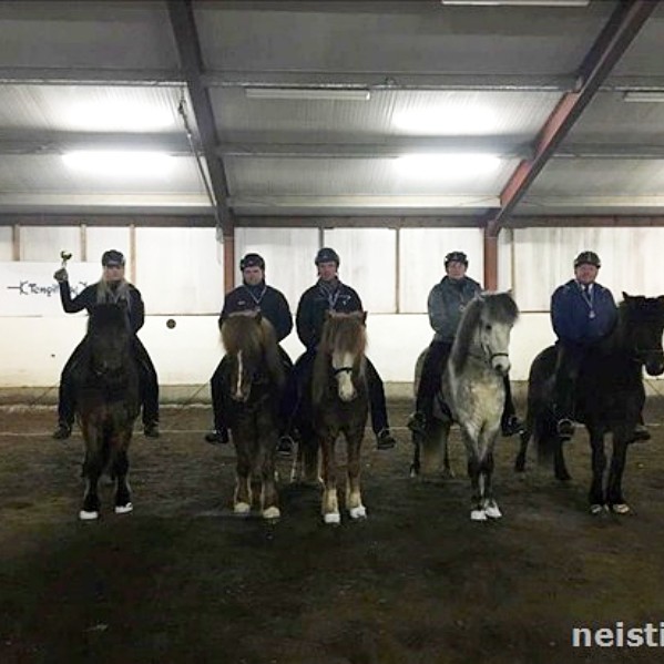 Ragnhildur Haraldsdóttir og Börkur frá Brekkukoti sigruðu þriðja mótið í Mótaröð Neista. Mynd/neisti.net.