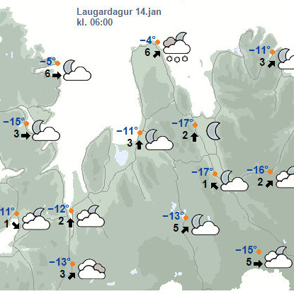 Mikið frost verður á Norðurlandi í lok vikunnar ef spár ganga eftir.
