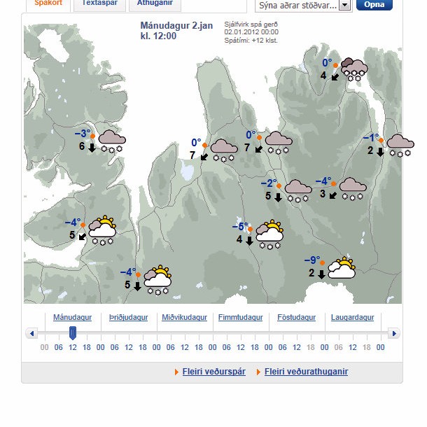 Áfram frost á Norðurlandi