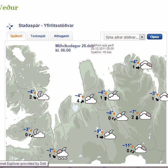 Snjókoma í kortunum