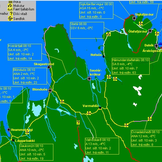 Þæfingur eða hálkublettir á vegum
