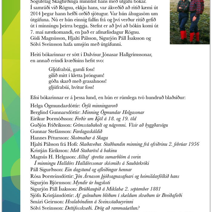Sögufélag Skagfirðinga gefur út Grasahnoss