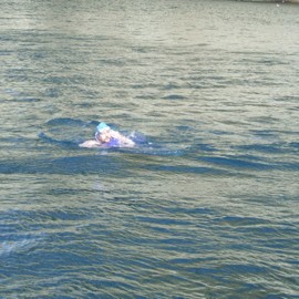 Vígði nýtt sjósund í gær