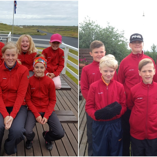 Hressir krakkar í Golfklúbbi Sauðárkróks. Mynd/GSS