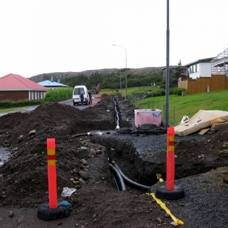 Fyrstu húsin tengjast í vikunni