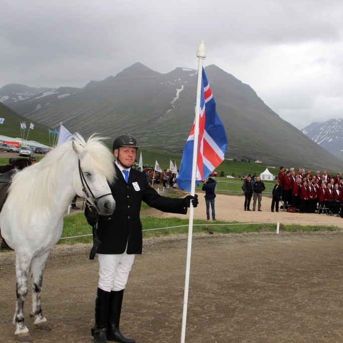 Frá hópreið á setningarathöfn LM2016 á Hólum. Mynd: BG.