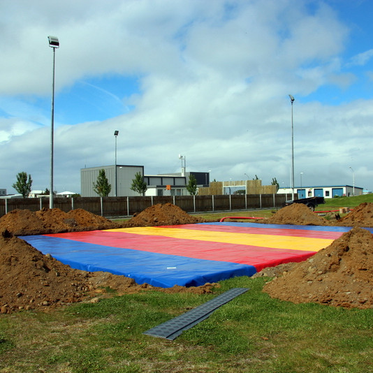 Belgurinn var settur upp um helgina. Mynd: FE