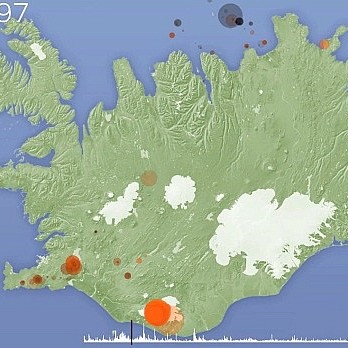 Skjálftar og eldgos í 15 ár